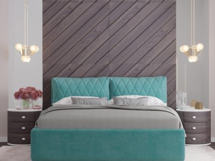 Кровать Nuvola Celeste Velutto 14 (с подъемным механизмом)