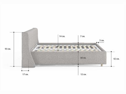 Кровать Сонум Barcelona Рогожка Деним 200х190