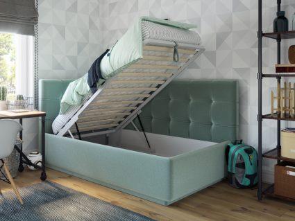 Кровать Nuvola Sabina угловая Velutto 22 (с подъемным механизмом) 200х190