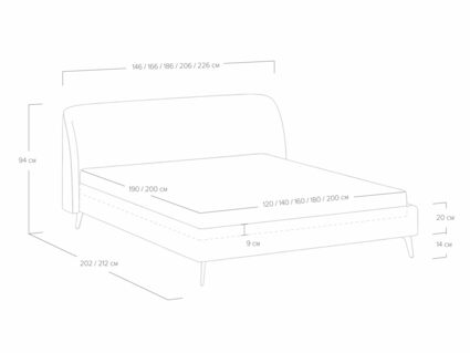 Кровать Сонум Rosa Рогожка Деним 180х190