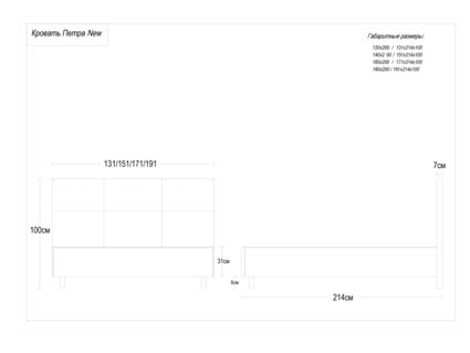 Кровать Димакс Петра new Сапфир с подъемным механизмом 253