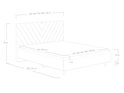 Кровать Сонум Vivien Микровелюр кремовый (с подъемным механизмом)