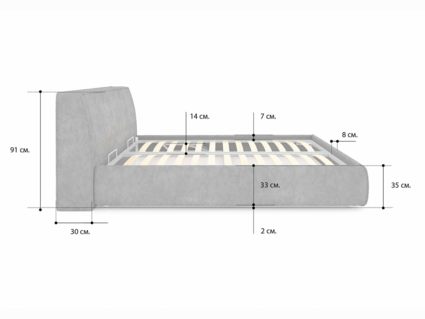 Кровать Сонум Altea Кашемир Синий (с подъемным механизмом) 160х190