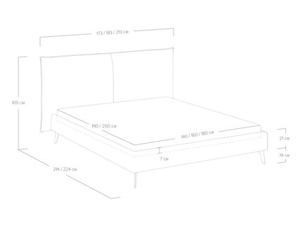 Кровать Сонум Dakota Микровелюр Кофе 180х190