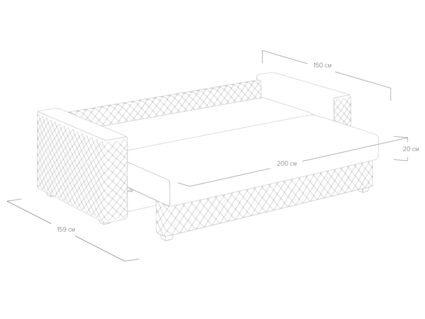 Диван Сонум Denver Рогожка пепельный Длина 242 см