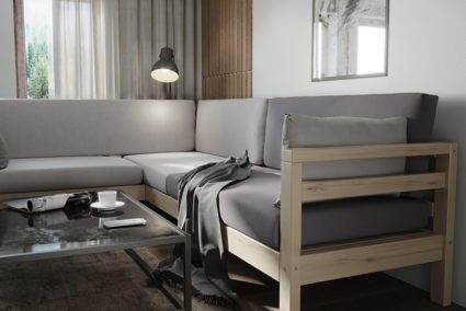 Диван Арско Домино угловой трехместный серый Длина 244 см