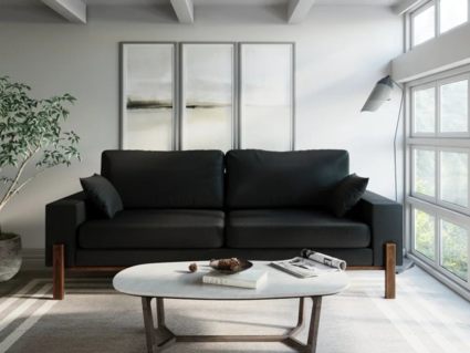 Диван Арско Хангель трехместный черный Длина 195 см