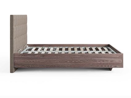 Кровать Сонум Luiza Ясень Анкор + Рогожка Песочная (с подъемным механизмом) 180х190