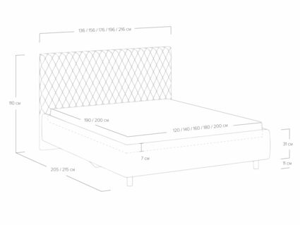Кровать Сонум Stella Рогожка Деним (с подъемным механизмом) 80х200