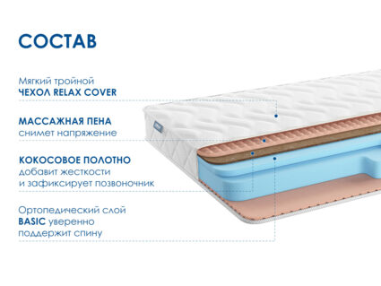 Матрас Димакс Relmas Cocos Roll 16 297