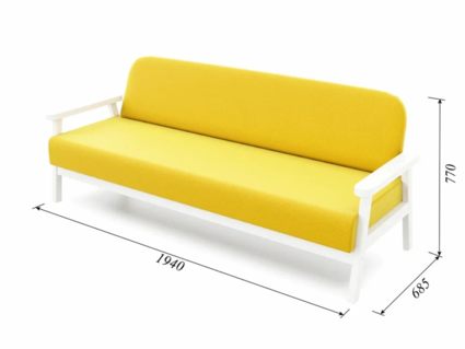 Диван Арско Флори трехместный жёлтый Длина 194 см