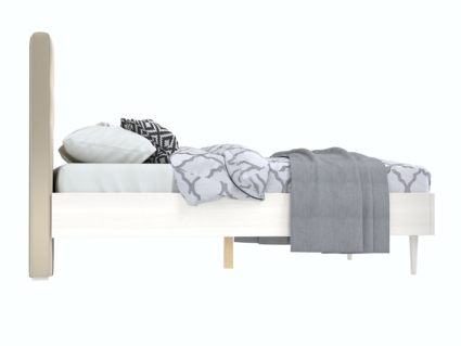 Кровать Арско Альмена Беленый дуб/Велюр Grace 01 140х200