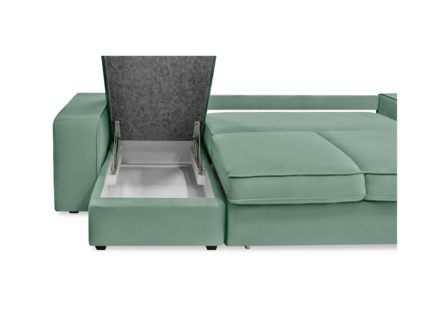 Диван Фиеста Мебель Монако с оттоманкой велюр Vivaldi 09 зеленый