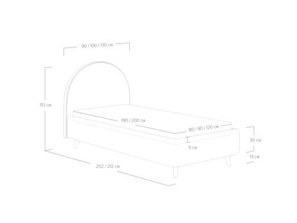 Кровать Сонум Roxy Эвита мятный (с подъемным механизмом) 120х190