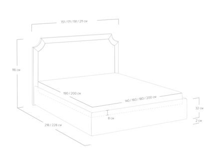 Кровать Сонум Eliot Лаунж Зеленый (с подъемным механизмом) 180х190