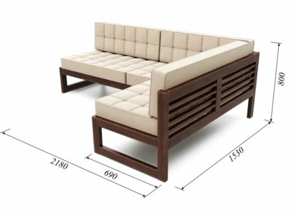 Диван Арско Сега угловой трехместный кремовый Длина 218 см
